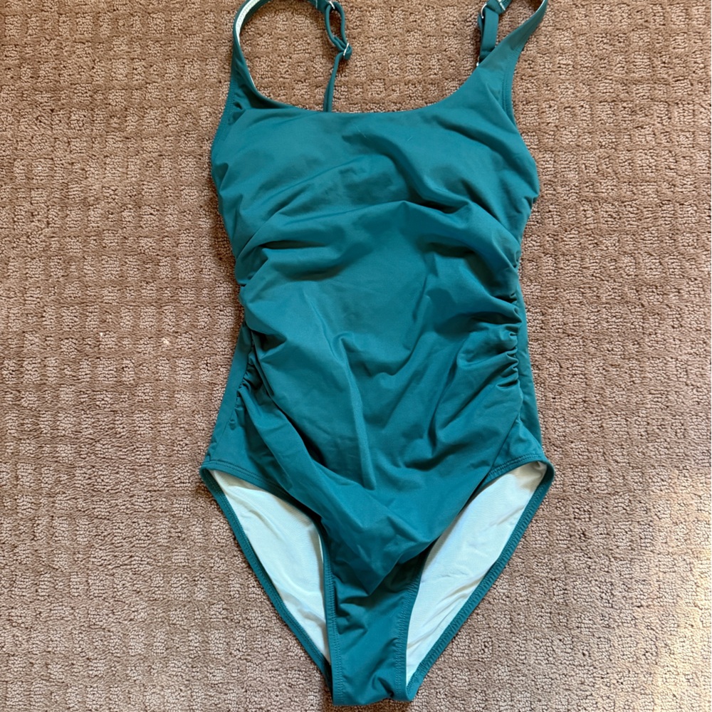Cupshe Teal One-Piece Swimsuit with Ruched Sides